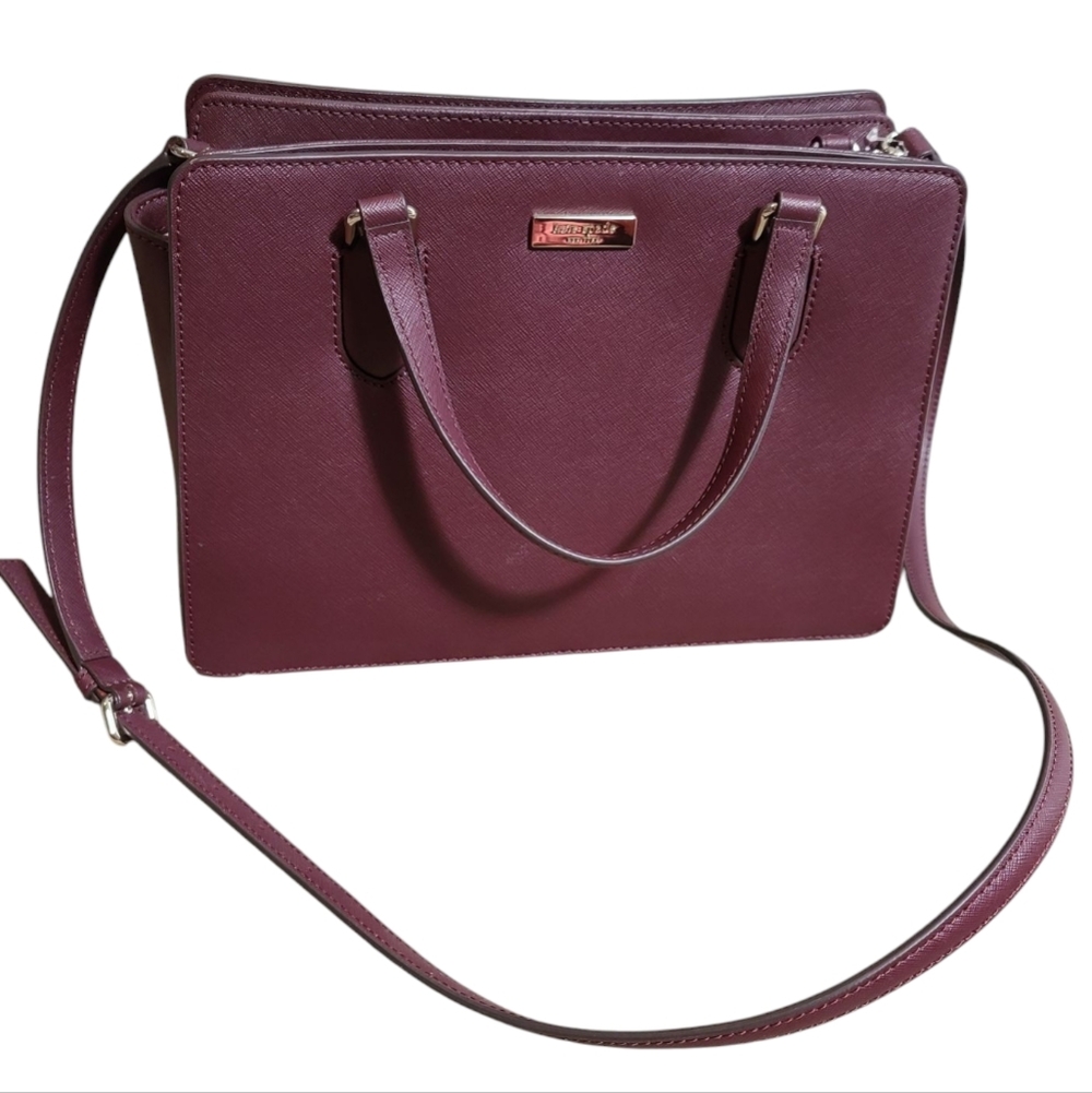 KATE SPADE NWOT Laurel Way Reese Wine 3 compartment Crossbody Purse